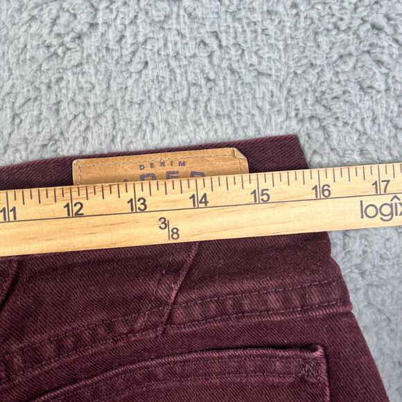 VINTAGE  Riders Jeans Women 18P Burgundy Tapered High Rise Denim Mom USA 31 x 28 - Picture 14 of 16